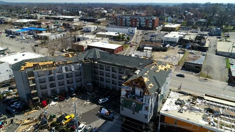 Nashville Tornado Damage Stock Footage 125774114
