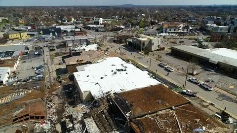 Nashville Tornado Damage Stock Footage 125774266