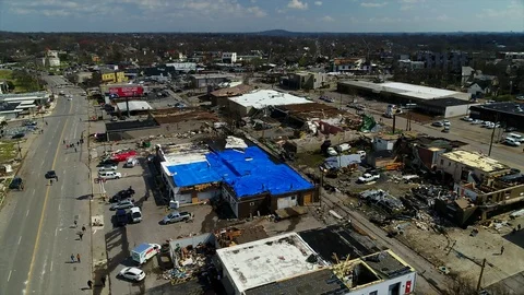 Nashville Tornado Damage Stock Footage 125774350