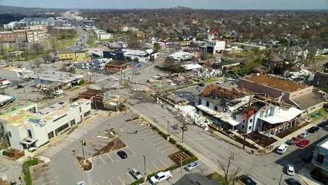 Nashville Tornado Damage Stock Footage 125774412