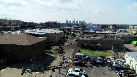 Nashville Tornado Damage Stock Footage 125774461