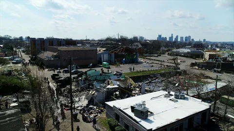 Nashville Tornado Damage Stock Footage 125774628