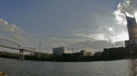 NashvilleSkylineSunsetPan 스톡 동영상 795240