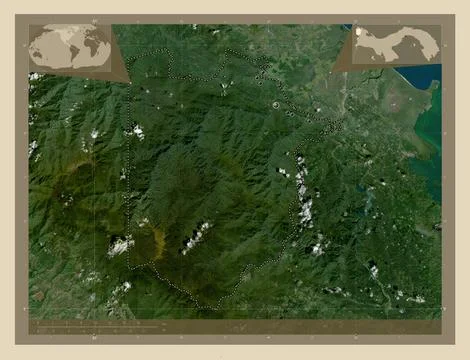 Naso Tjer Di Comarca, Panama. High-res satellite. Major cities Stock Illustration