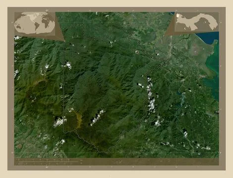 Naso Tjer Di Comarca, Panama. High resolution satellite map Stock Illustration