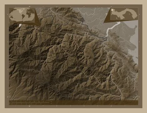 Naso Tjer Di Comarca, Panama. Sepia. Capital Stock Illustration