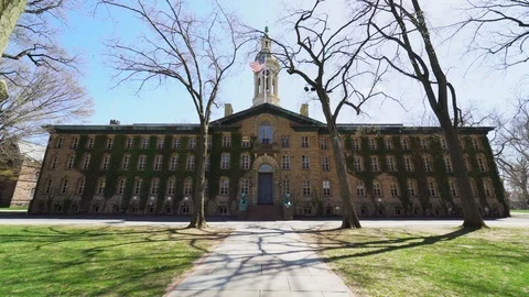 Nassau Hall, Princeton University, close up Stock Footage