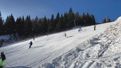 Nassfeld Austria Skiing Stock Footage 232228527