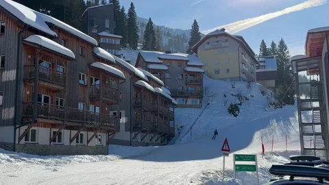 Nassfeld Austria Skiing Stock Footage 232249668