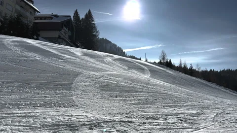 Nassfeld Austria Skiing ski slope apartment Stock Footage 232223091