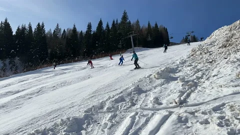 Nassfeld Austria Skiing  time lapse slope Stock Footage 232227628