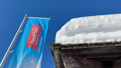 Nassfeld flag sky Stock Footage 232228423