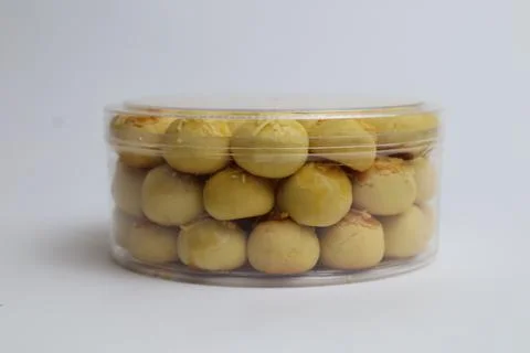 Nastar cake in a jar on a white background Stock Photos