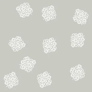 Nasturtium liana line seamless pattern Stock Illustration