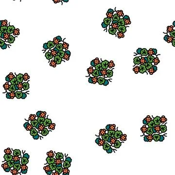 Nasturtium liana vector seamless pattern Stock Illustration