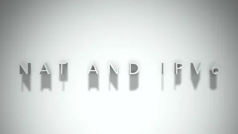 Nat and ipv6 3D title animation white text on a white background Stock Footage 299758019