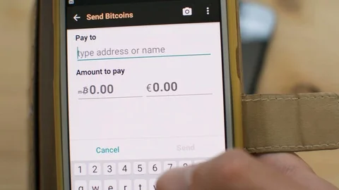Nat enough funds message, Bitcoin transaction failconcept, future of retail 動画素材 94106446
