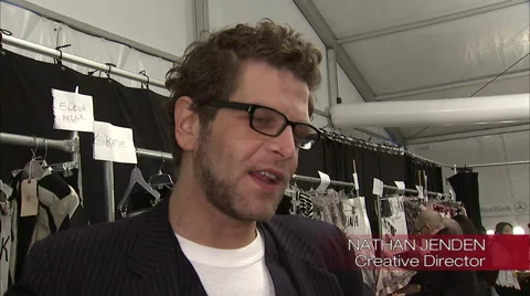 Nathan Jenden being interviewed for Diane von Furstenberg Collection Stock Footage 54260883