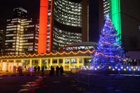 Nathan Phillips Square Cavalcade of Lights festival Stock Photos