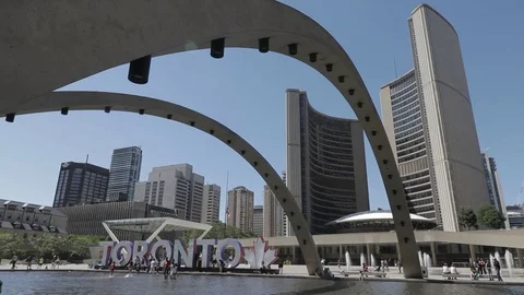 Nathan Phillips Square-City Hall Toronto Video stock 77446484