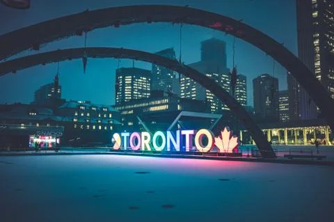 Nathan Phillips Square, Toronto, Canada, November 15th, 2018 Stock Photos