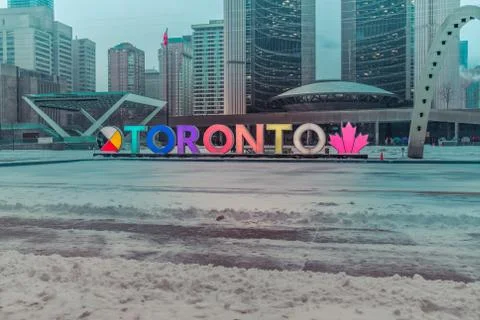 Nathan Phillips Square, Toronto, Canada, February 12th, 2019 Stock Photos