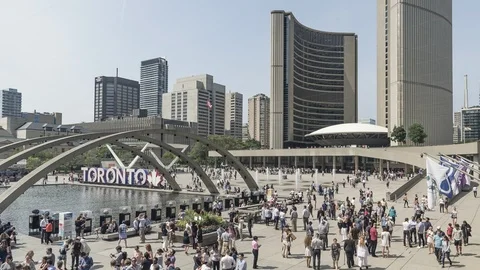 Nathan Phillips Square Toronto Video stock 88640216