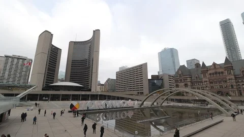 Nathan Phillips Square Toronto Stock Footage 119042463