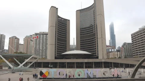 Nathan Phillips Square Toronto Stock Footage 119042471