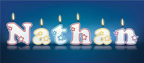 Nathan written with burning candles Stock Illustration