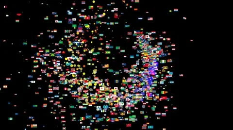 Natinal flag particle slmall size with alpha Stock Footage 10767802