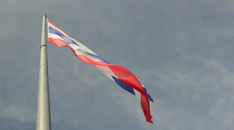 Nation flag against the sky Stock Footage 26319205