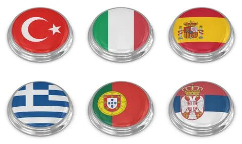 Nation flag icon set Stock Illustration