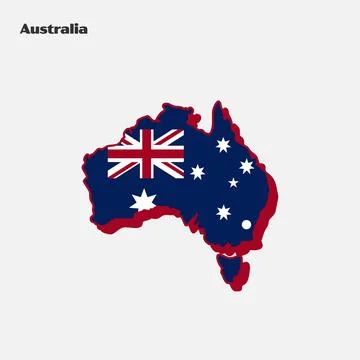 Nation Flag Map Australia Stock Illustration