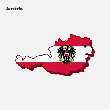 Nation Flag Map Austria Stock Illustration