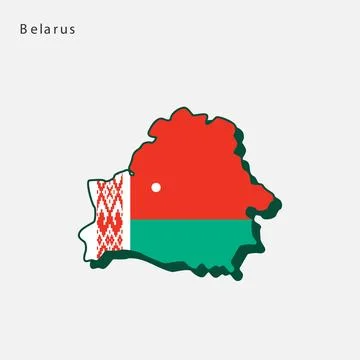 Nation Flag Map Belarus Stock Illustration