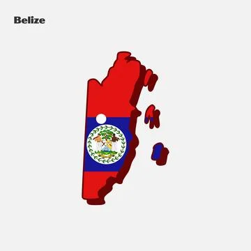 Nation Flag Map Belize Stock Illustration