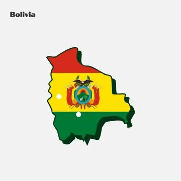 Nation Flag Map Bolivia Stock Illustration
