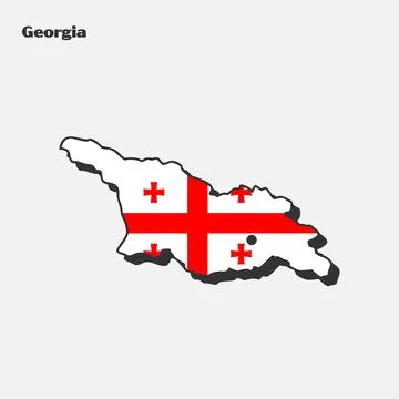 Nation Flag Map Georgia Stock Illustration