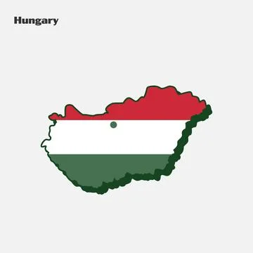 Nation Flag Map Hungary Stock Illustration