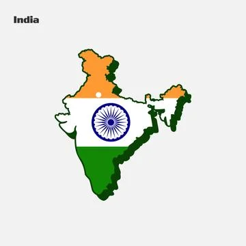Nation Flag Map India Stock Illustration