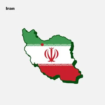 Nation Flag Map Iran Stock Illustration