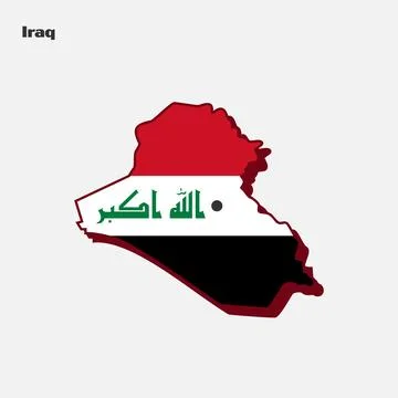 Nation Flag Map Iraq Stock Illustration