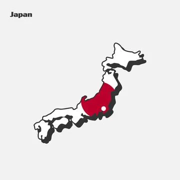 Nation Flag Map Japan Stock Illustration