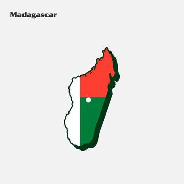 Nation Flag Map Madagascar Stock Illustration