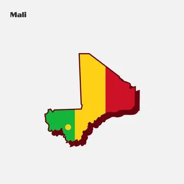 Nation Flag Map Mali Stock Illustration