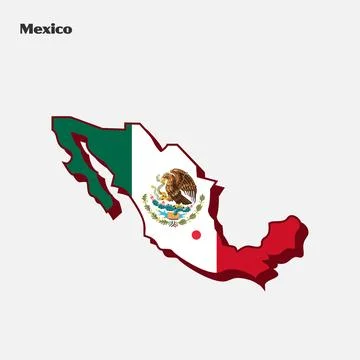 Nation Flag Map Mexico Stock Illustration
