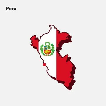 Nation Flag Map Peru Stock Illustration