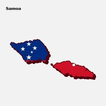 Nation Flag Map Samoa Stock Illustration