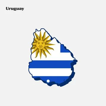 Nation Flag Map Uruguay Stock Illustration